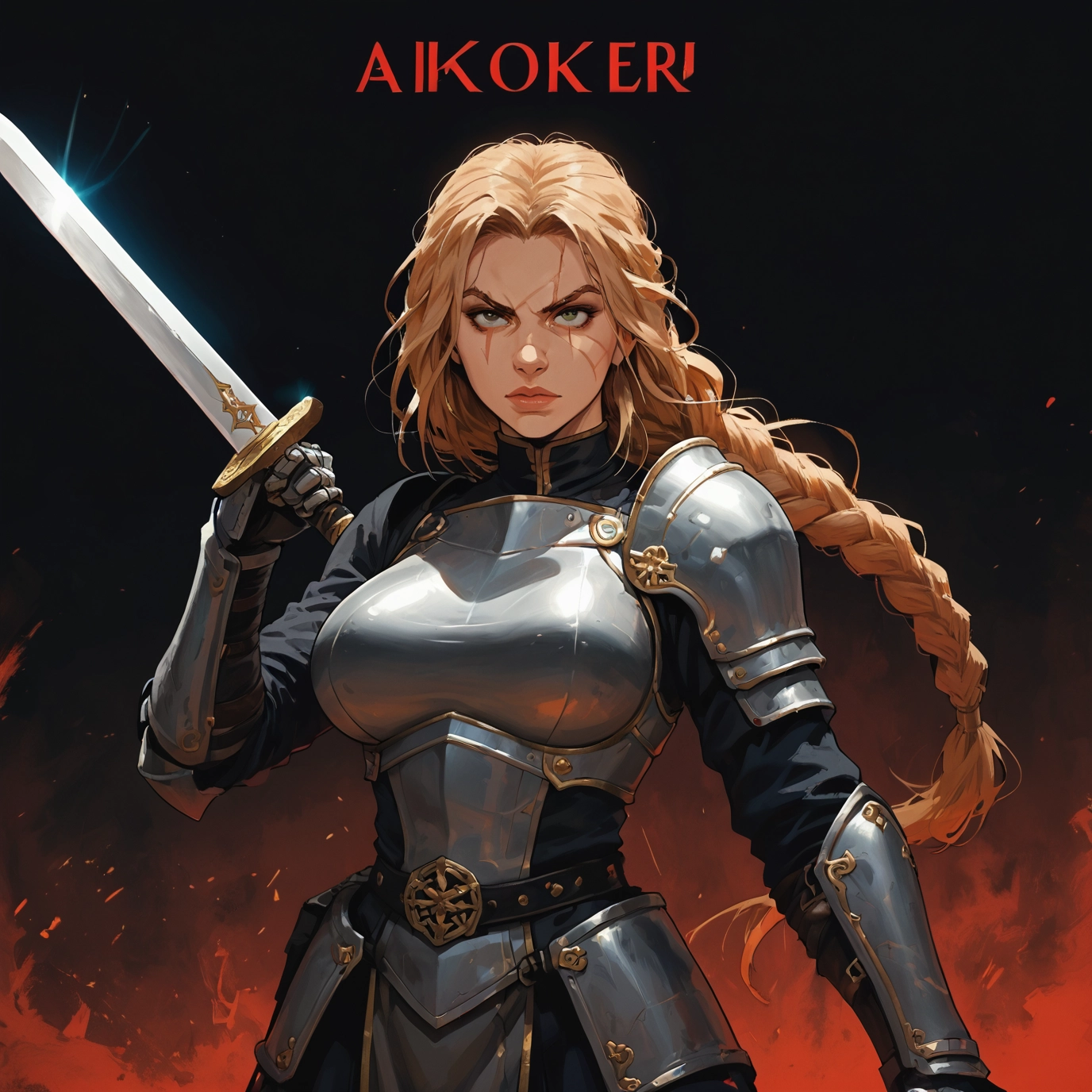 1girl, weapon, sword, armor, solo, braid · Yamete.gg