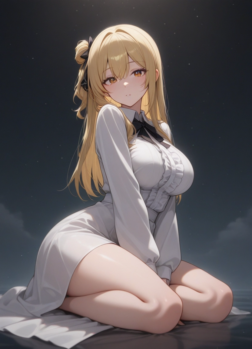 1girl, breasts, long hair, solo, blonde hair, large breasts · Yamete.gg