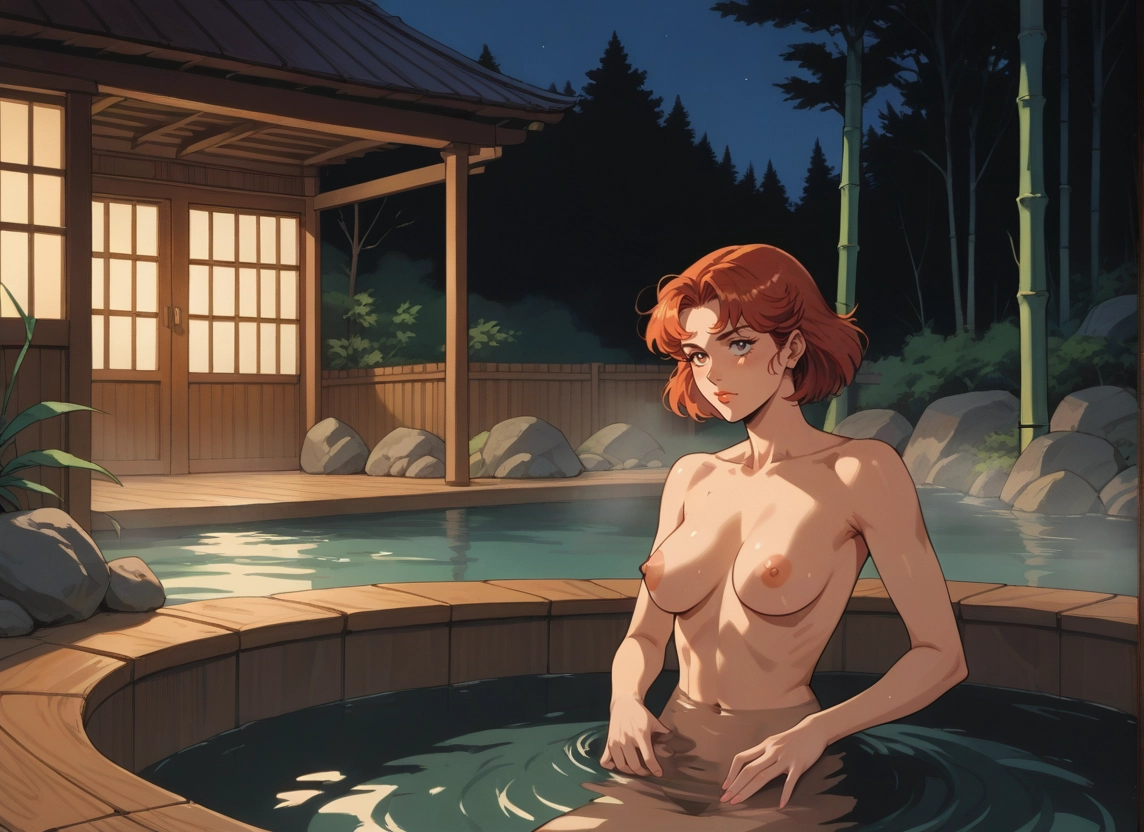 1girl, breasts, nipples, nude, solo, onsen · Yamete.gg