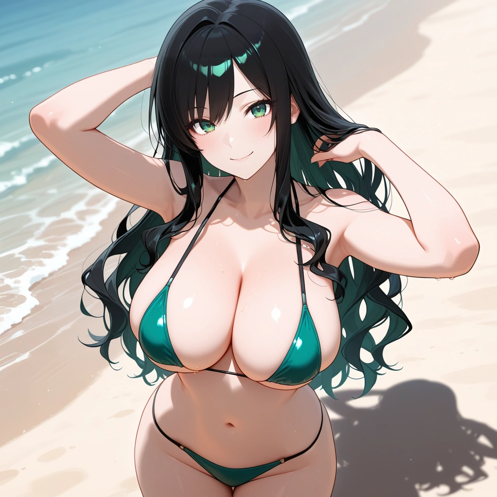 1girl, breasts, solo, swimsuit, bikini, smile · Yamete.gg