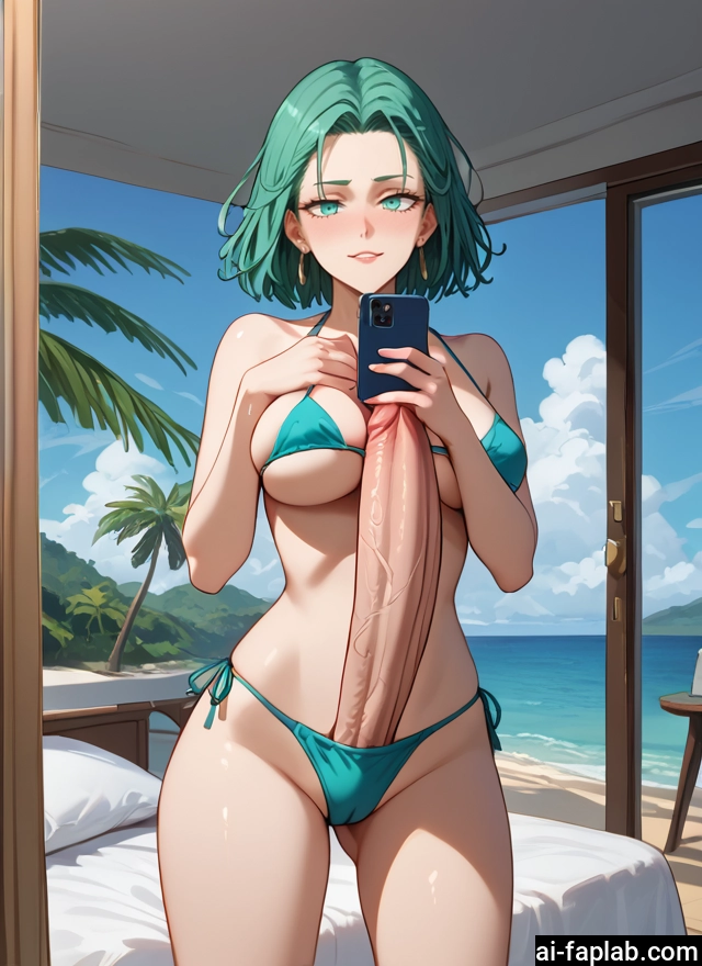 futanari, 1girl, swimsuit, bikini, breasts, penis · Yamete.gg
