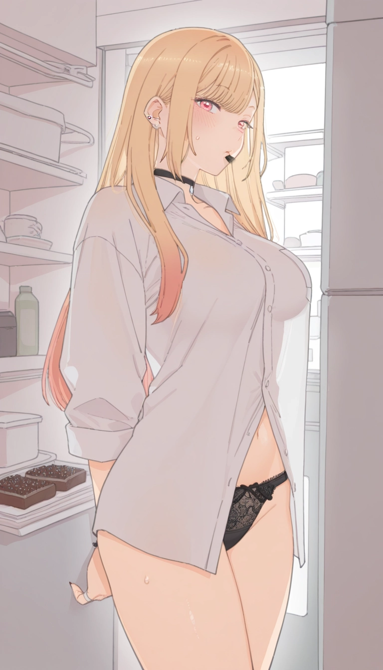 1girl, kitagawa marin, solo, underwear, blonde hair, panties
