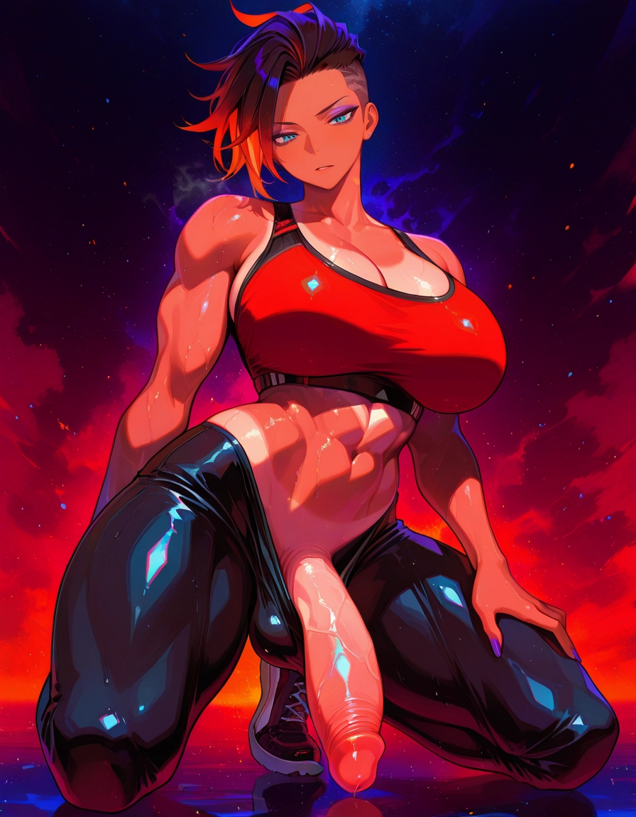 futanari, 1girl, breasts, penis, solo, veins · Yamete.gg
