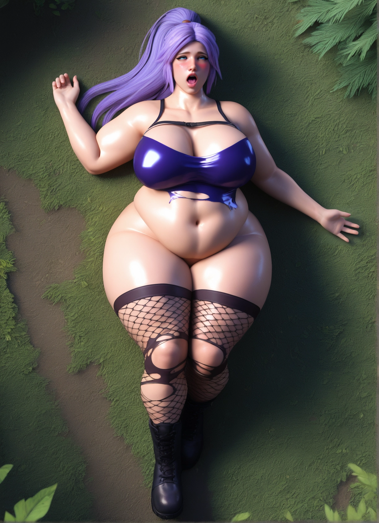 1girl, breasts, solo, torn clothes, thick thighs, curvy · Yamete.gg
