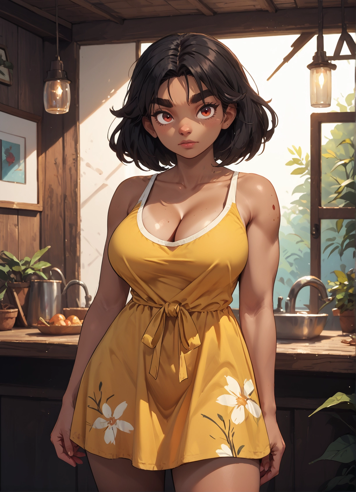 breasts, 1girl, cleavage, dress, solo, large breasts · Yamete.gg