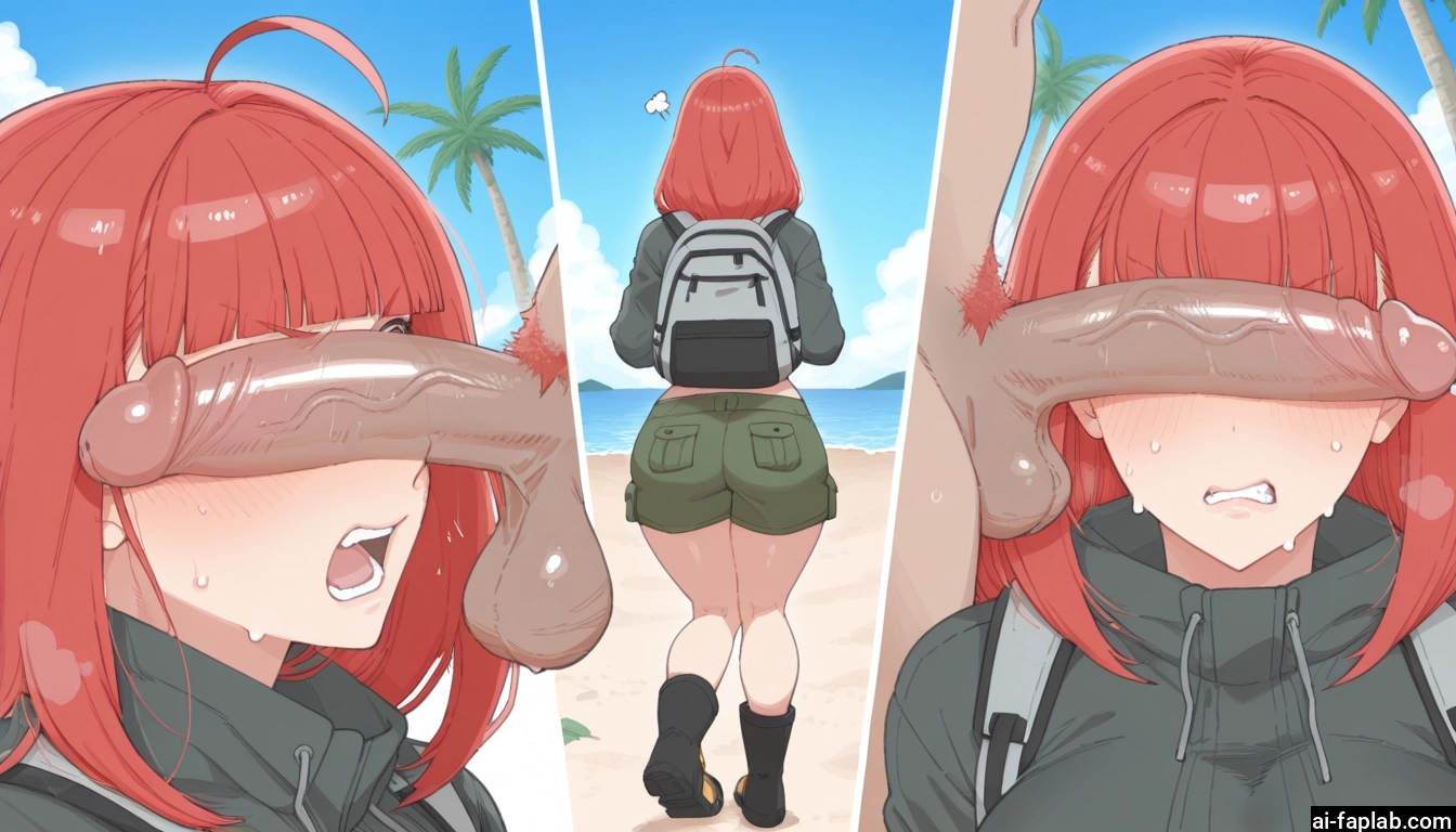 1girl, penis, hetero, shorts, penis on face, bag · Yamete.gg
