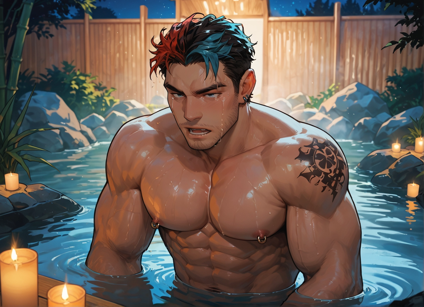 bara, male focus, 1boy, muscular, muscular male, pectorals · Yamete.gg
