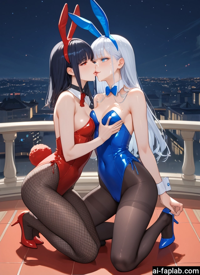 multiple girls, 2girls, animal ears, pantyhose, rabbit ears, playboy bunny · Yamete.gg