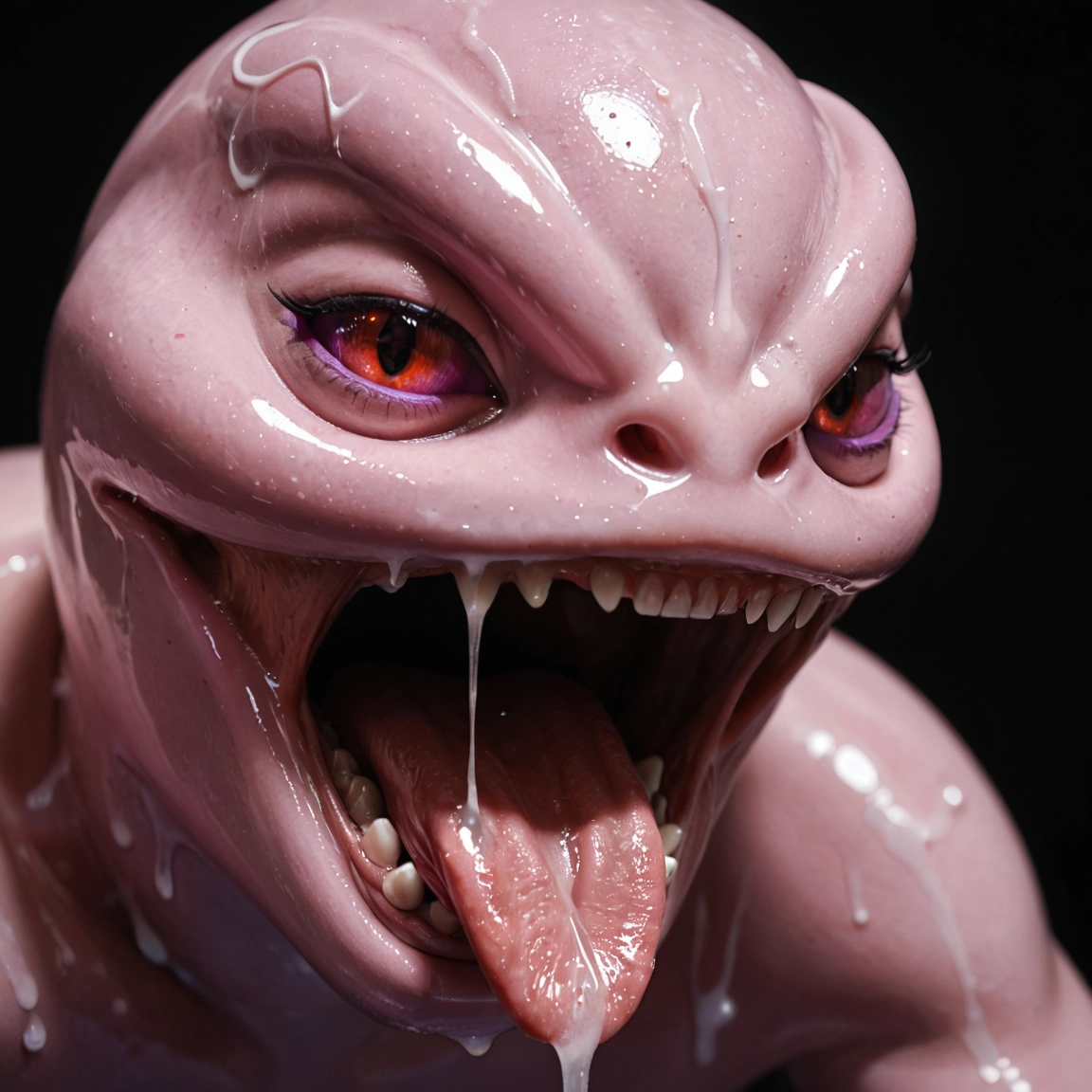 tongue, tongue out, solo, open mouth, teeth, saliva · Yamete.gg