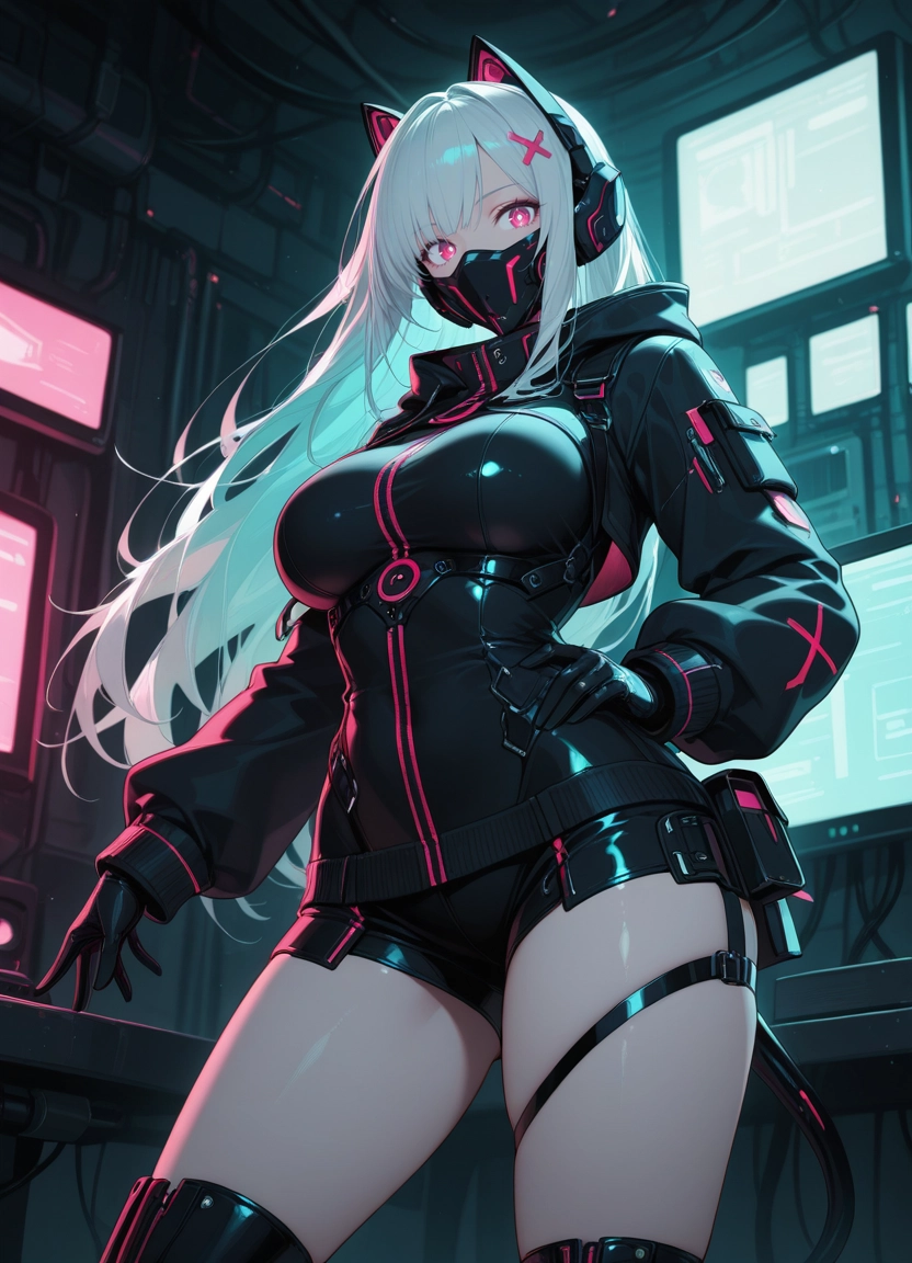1girl, solo, breasts, gloves, black gloves, animal ears · Yamete.gg