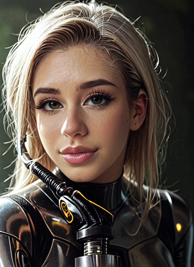 1girl, solo, blonde hair, looking at viewer, bodysuit, lips · Yamete.gg