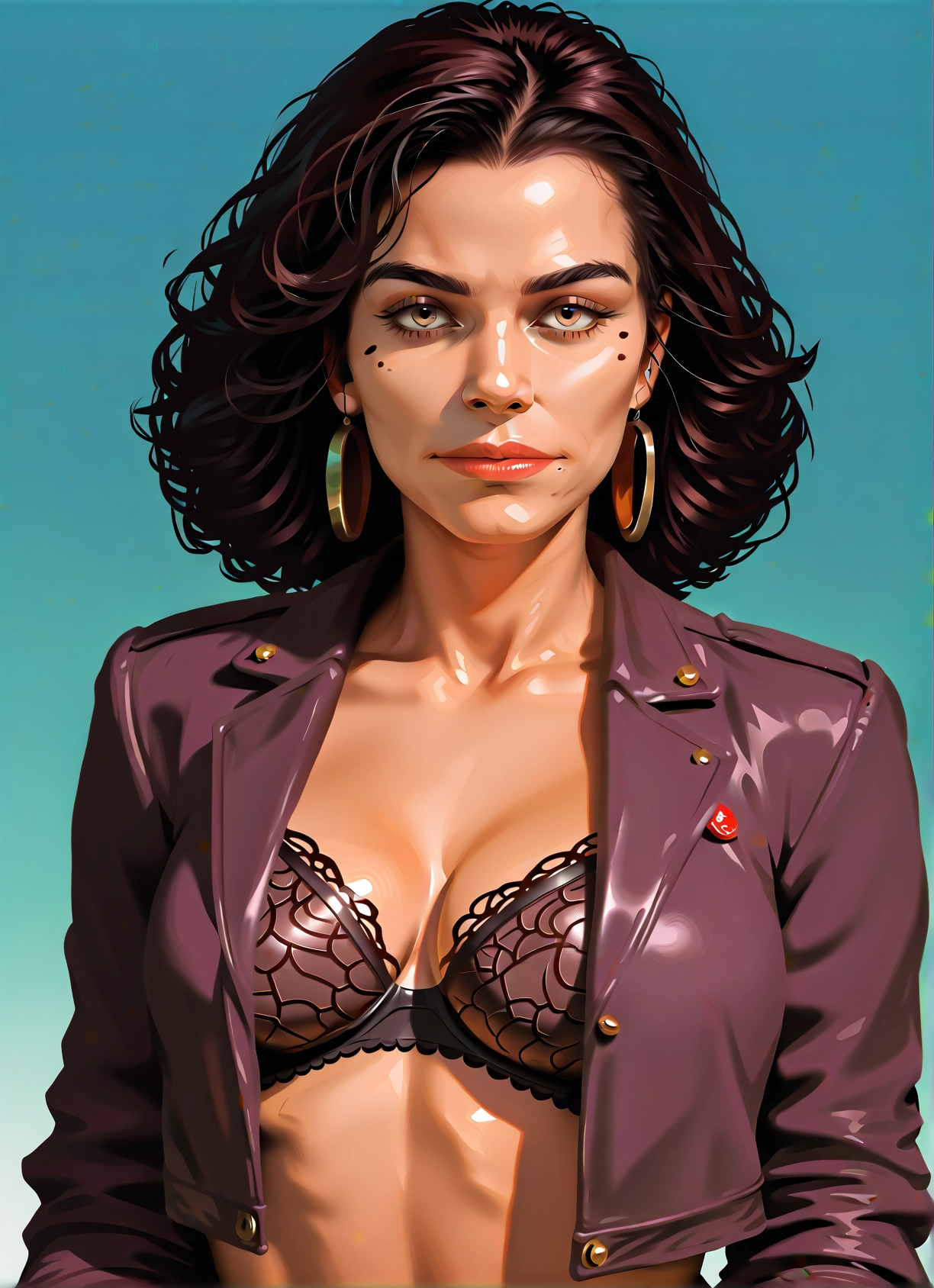 1girl, solo, underwear, jewelry, bra, earrings · Yamete.gg