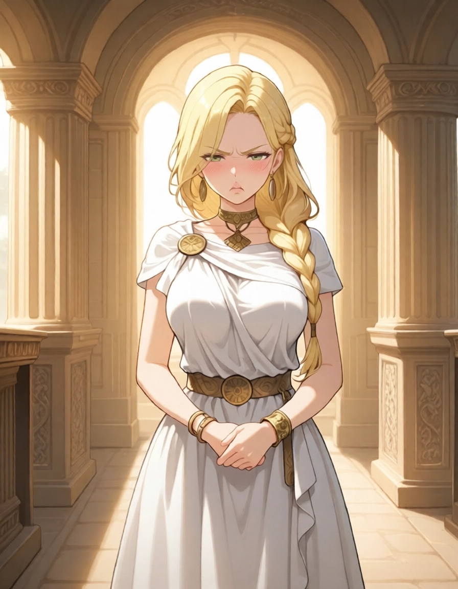 1girl, jewelry, solo, blonde hair, long hair, breasts · Yamete.gg