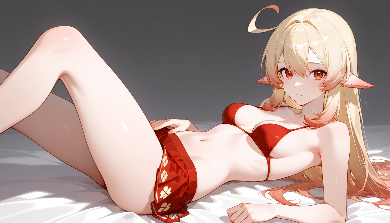 1girl, swimsuit, bikini, solo, breasts, blonde hair · Yamete.gg
