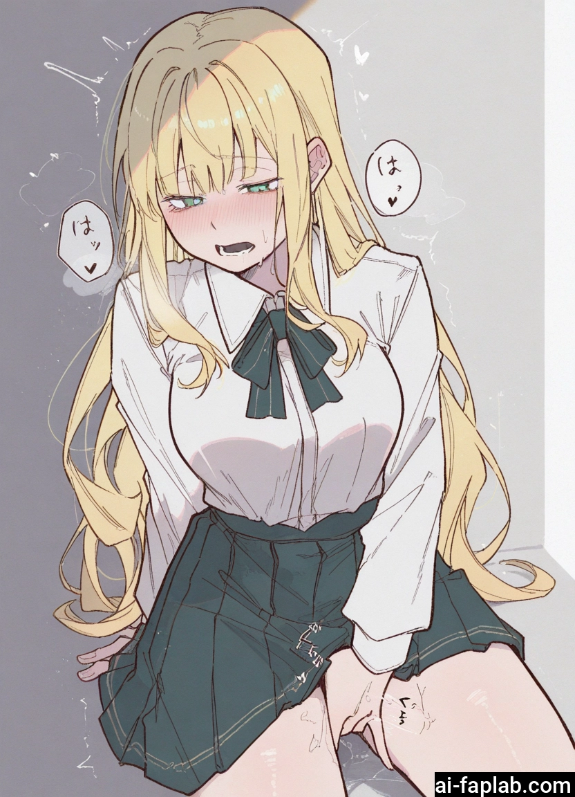 1girl, blonde hair, skirt, long hair, blush, solo · Yamete.gg