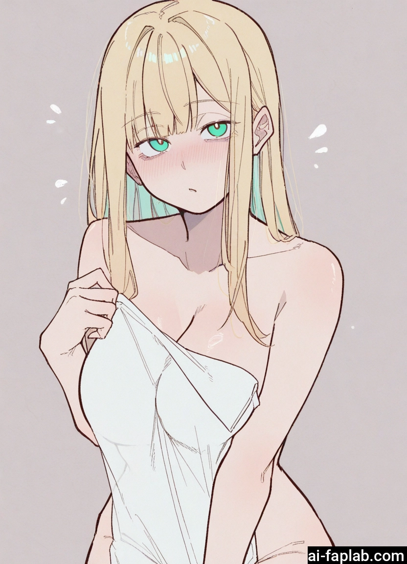 1girl, breasts, solo, blonde hair, towel, blush · Yamete.gg