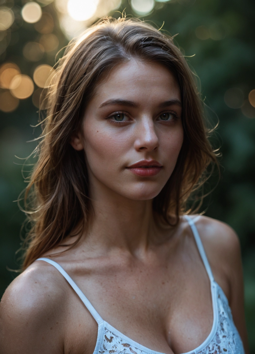 1girl, solo, breasts, realistic, cleavage, freckles · Yamete.gg