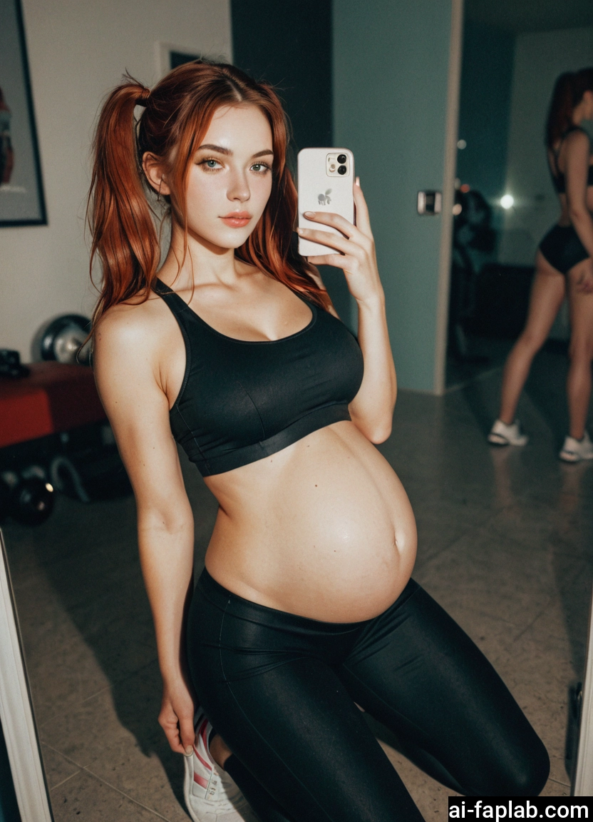 phone, twintails, breasts, cellphone, selfie, pregnant