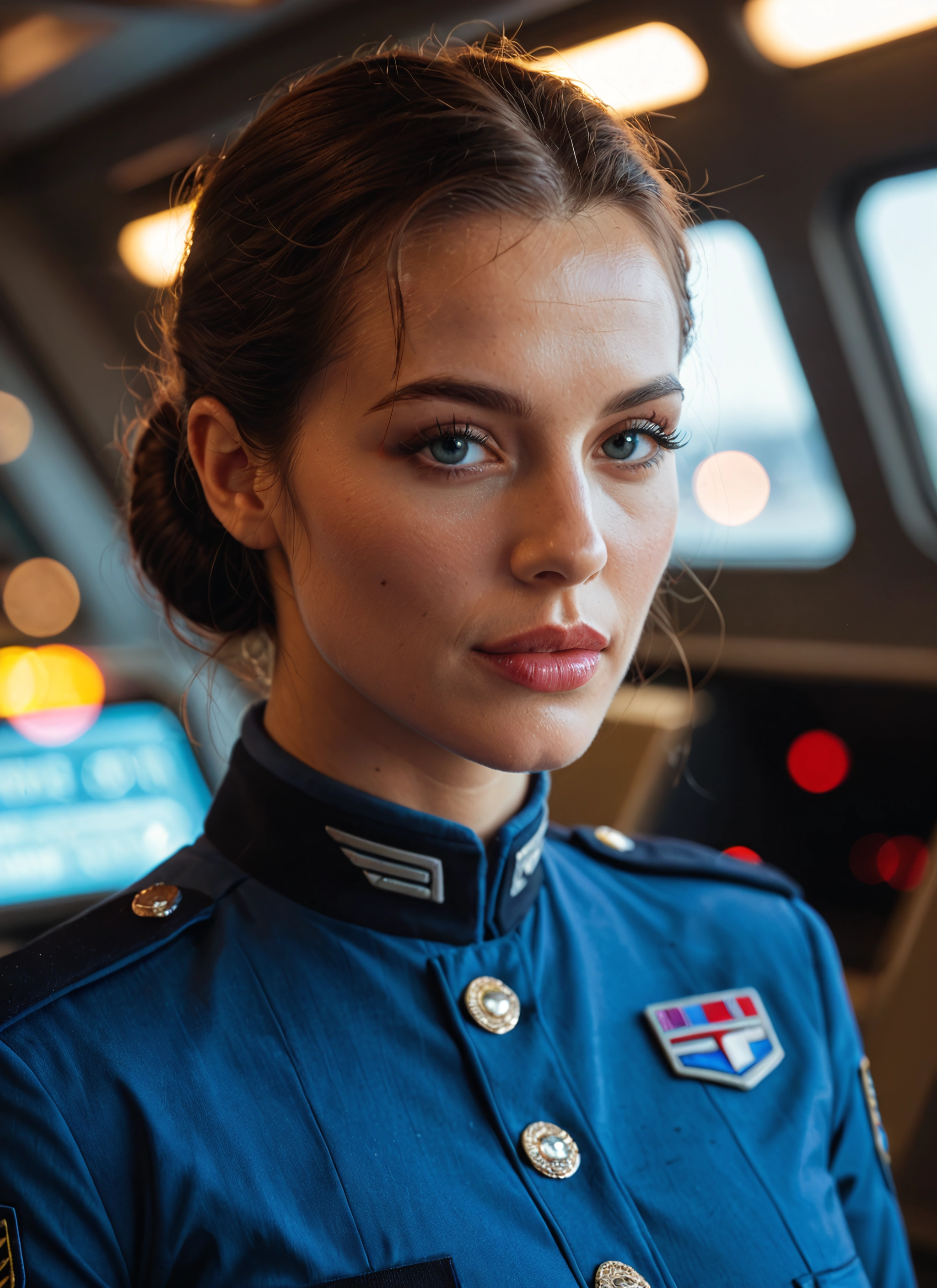 1girl, solo, looking at viewer, uniform, lips, military · Yamete.gg