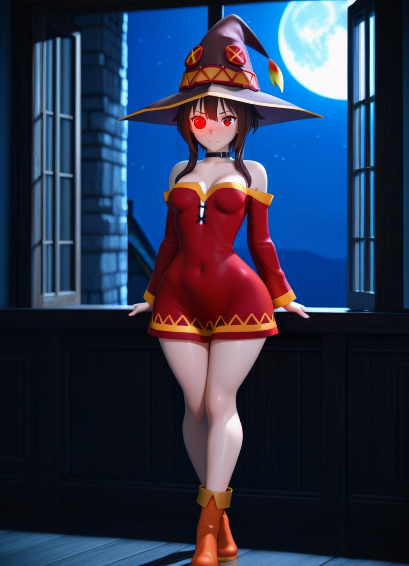 1girl, dress, hat, solo, witch hat, breasts · Yamete.gg