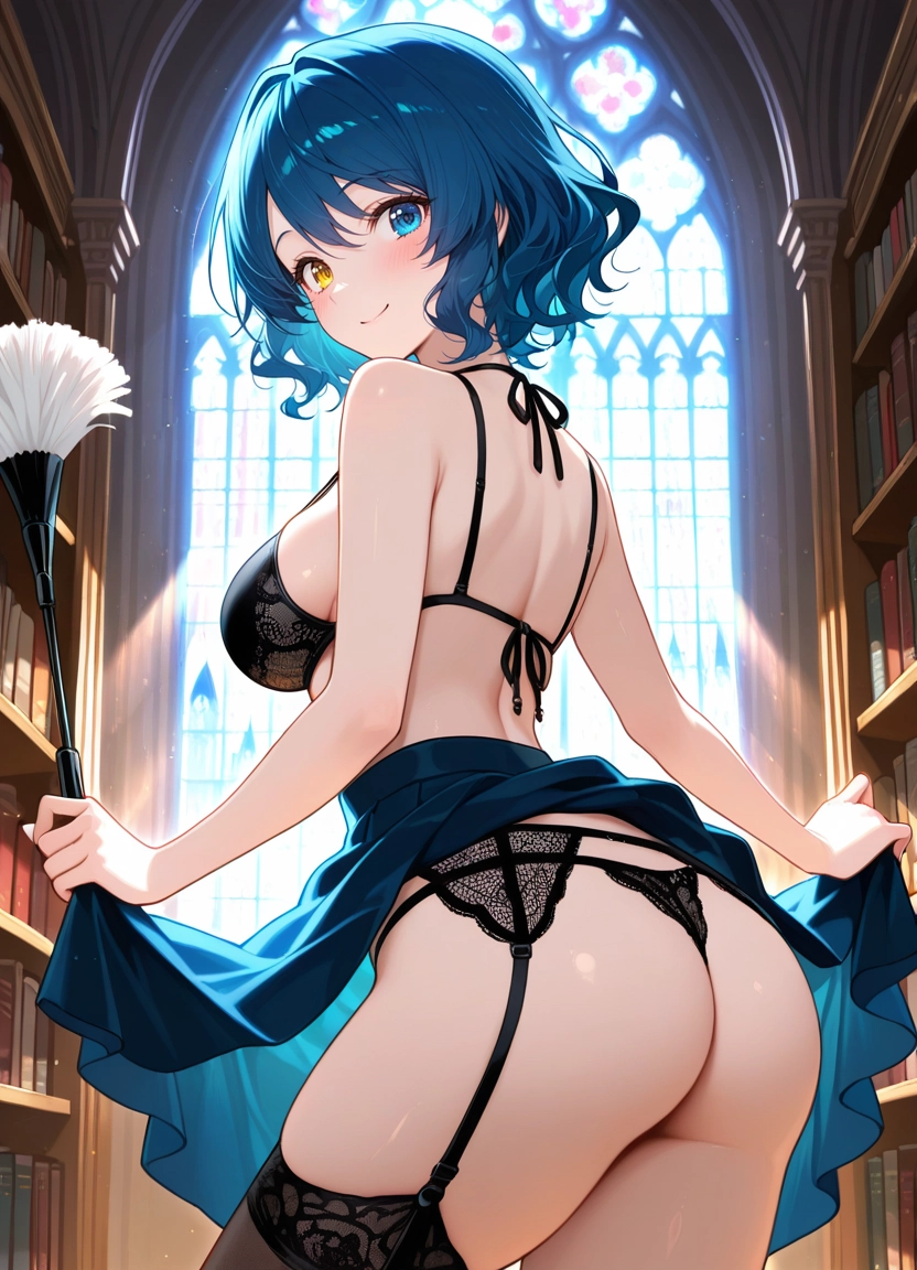1girl, solo, underwear, ass, panties, smile · Yamete.gg