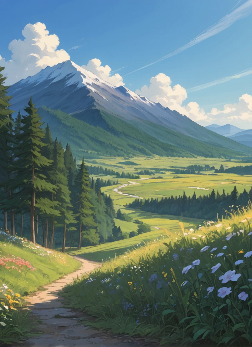 outdoors, no humans, scenery, sky, cloud, flower · Yamete.gg