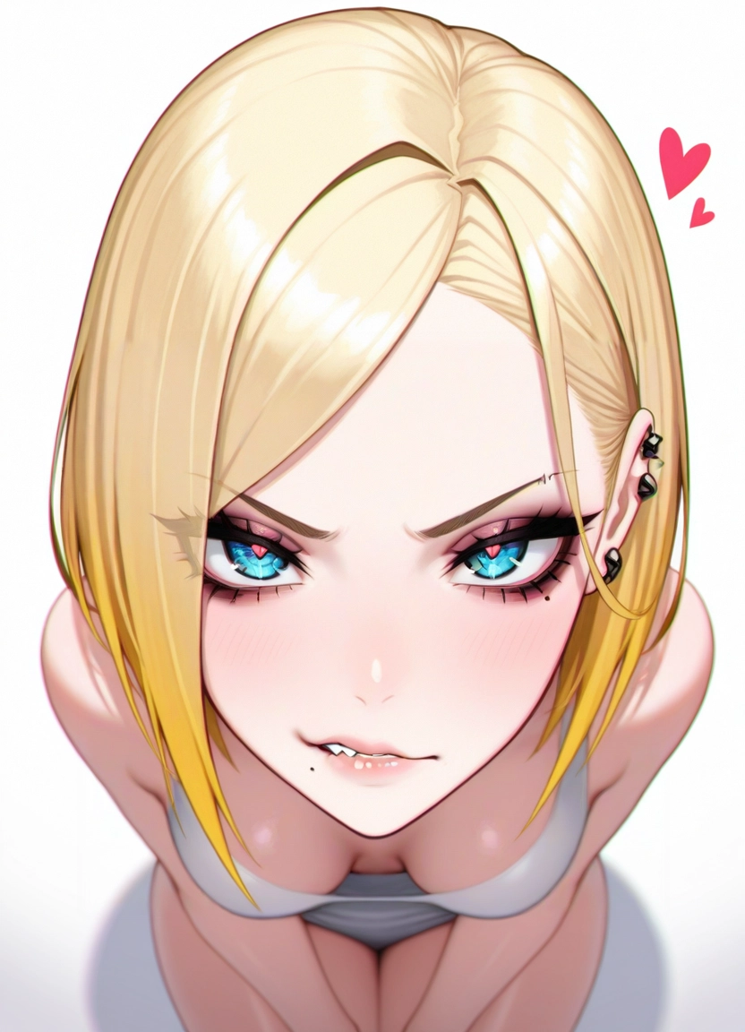 1girl, blonde hair, solo, breasts, mole, heart · Yamete.gg