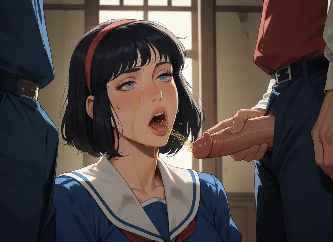 1girl, uncensored, 2boys, penis, multiple boys, hetero · Yamete.gg