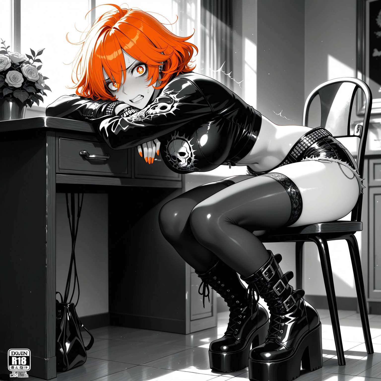 1girl, thighhighs, belt boots, solo, boots, breasts · Yamete.gg