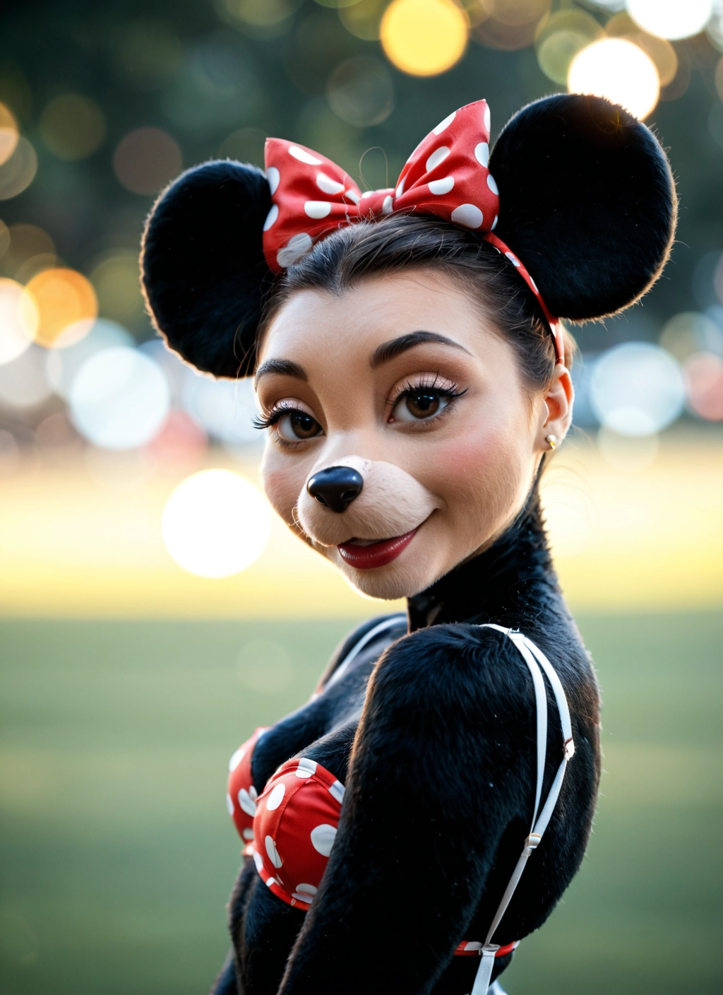 furry, 1girl, solo, brown eyes, bow, smile · Yamete.gg