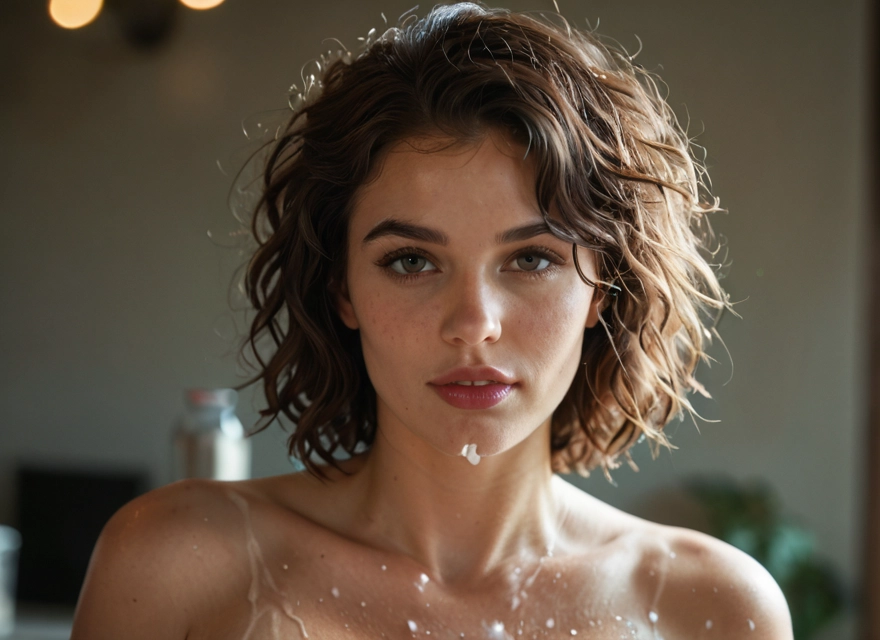 1girl, solo, looking at viewer, brown hair, short hair, freckles · Yamete.gg
