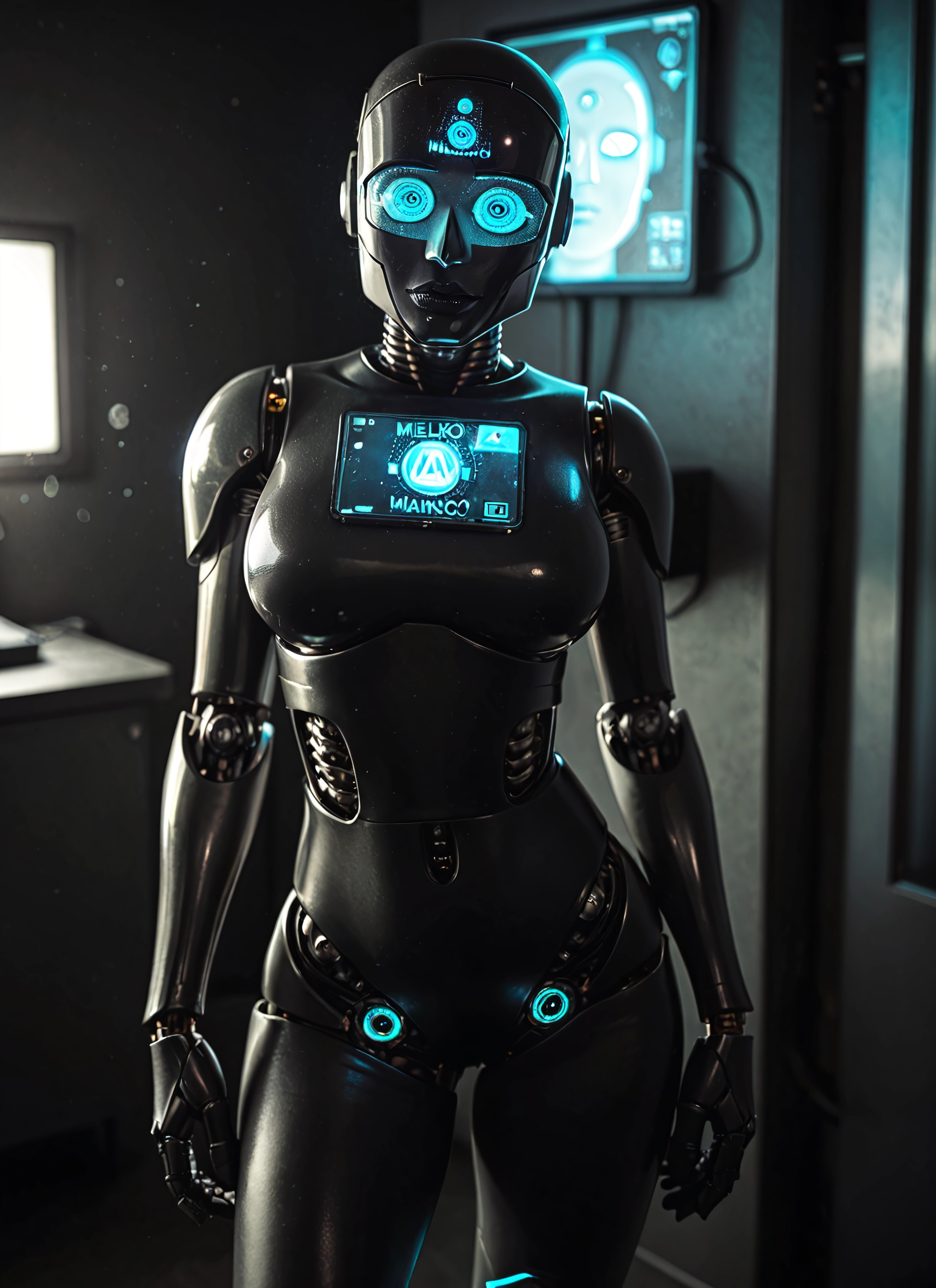 1girl, solo, breasts, science fiction, glowing, robot · Yamete.gg