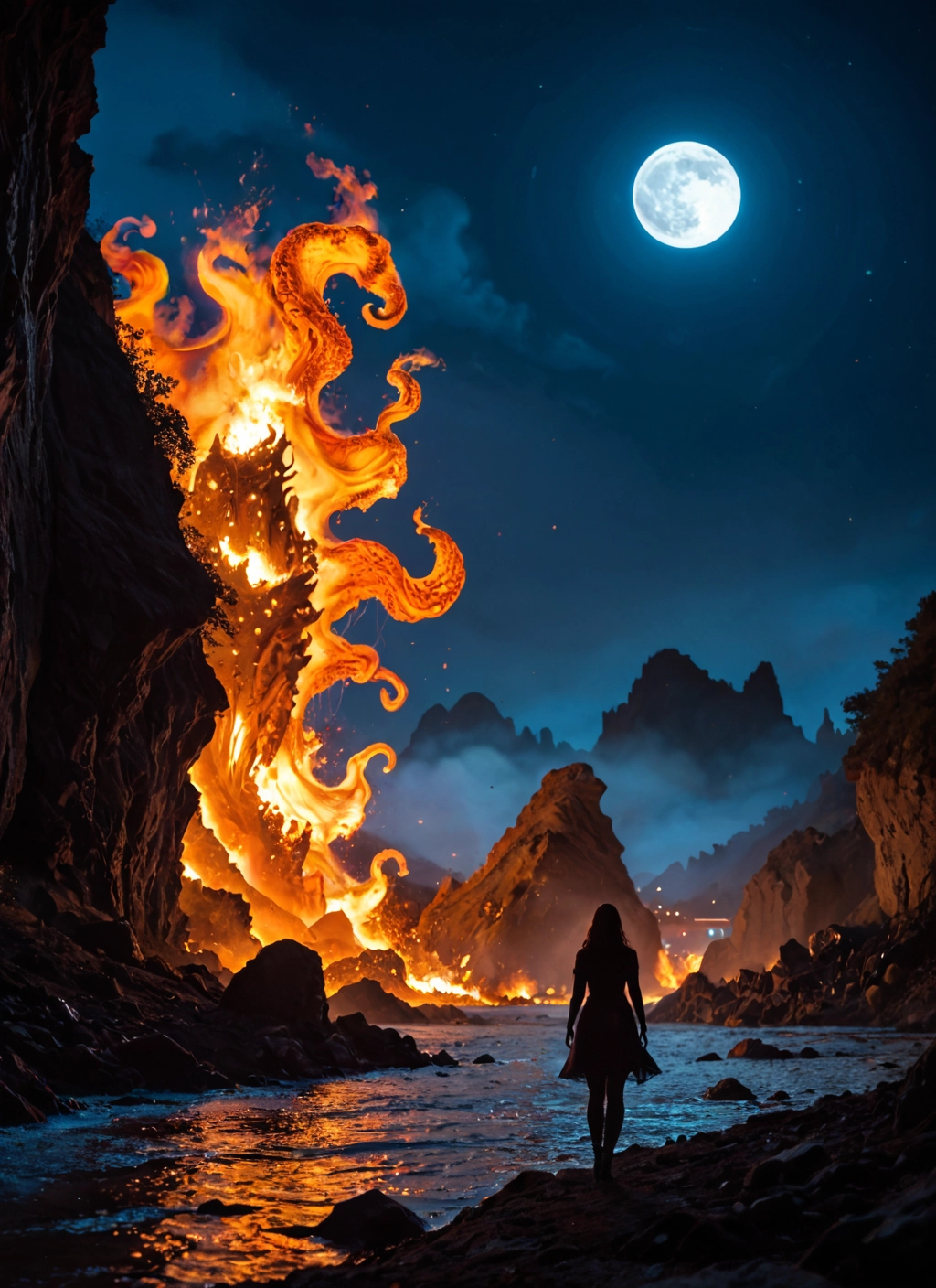 moon, night, solo, scenery, full moon, sky · Yamete.gg