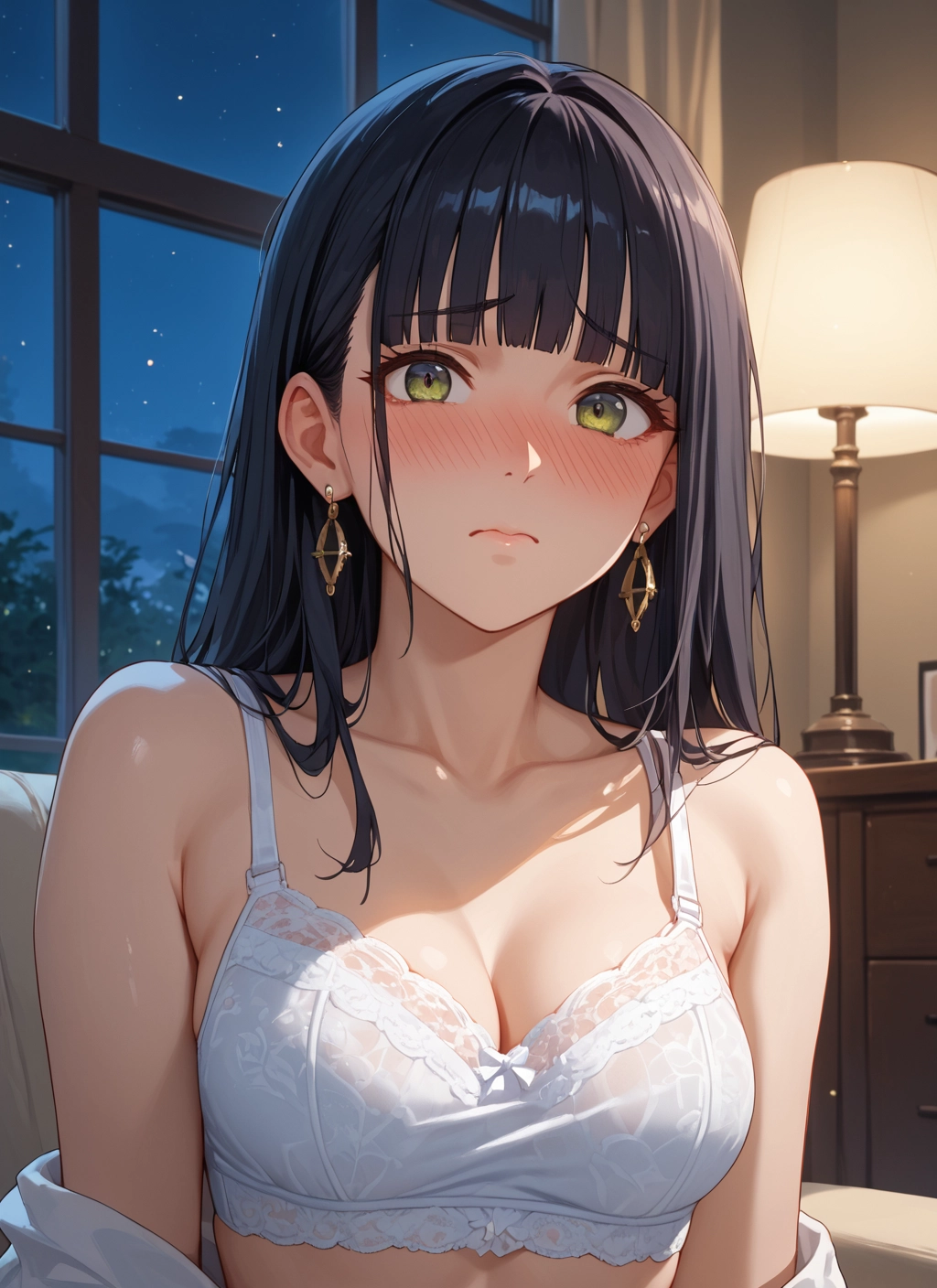 1girl, breasts, underwear, jewelry, bra, solo · Yamete.gg