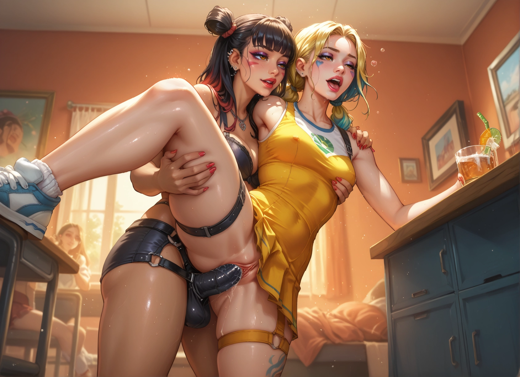 futanari, multiple girls, sex, breasts, penis, pussy · Yamete.gg