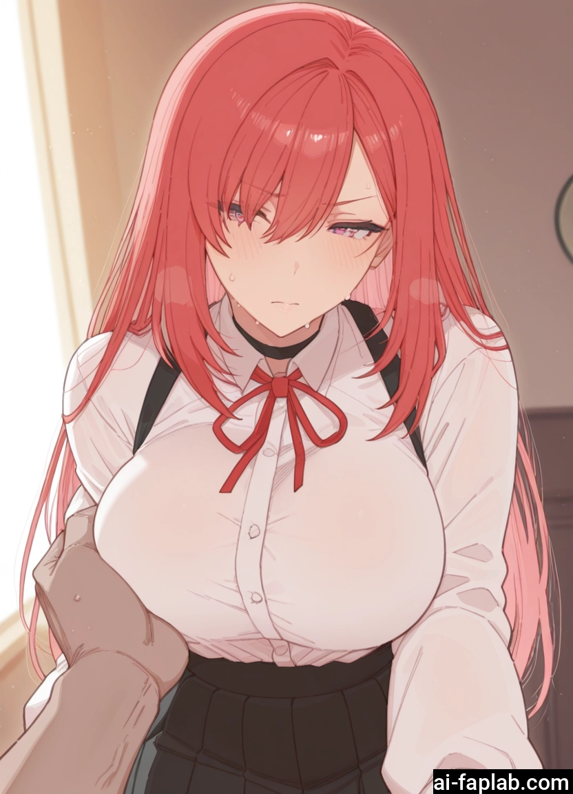 1girl, breasts, long hair, large breasts, skirt, shirt