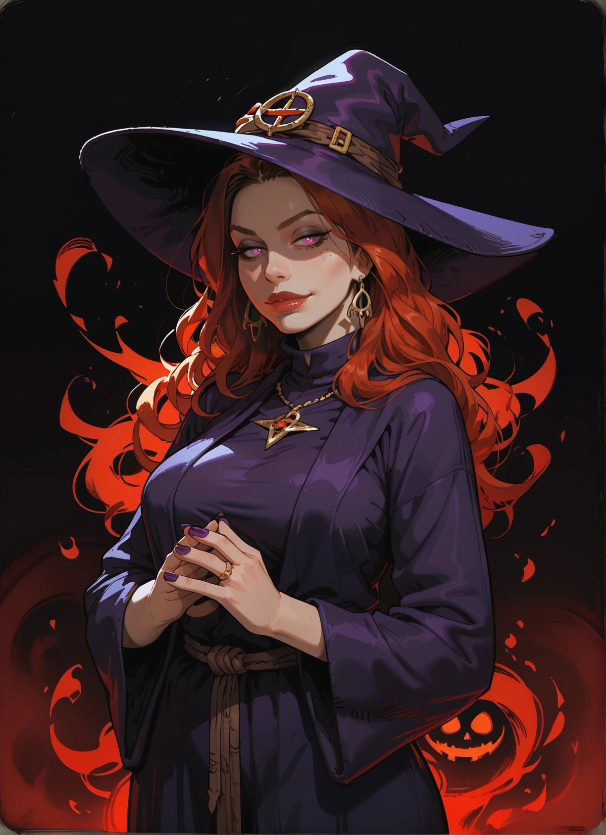 1girl, hat, witch hat, jewelry, solo, earrings · Yamete.gg