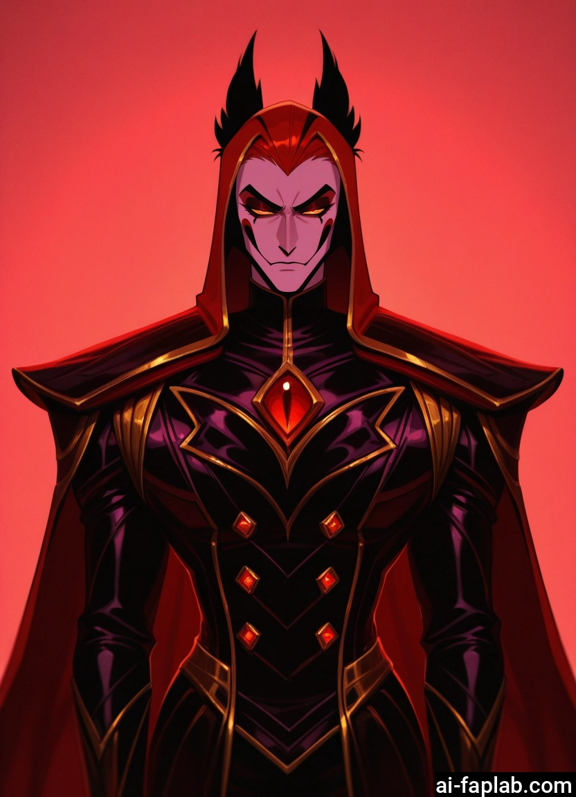 1boy, male focus, solo, cape, red hair, animal ears