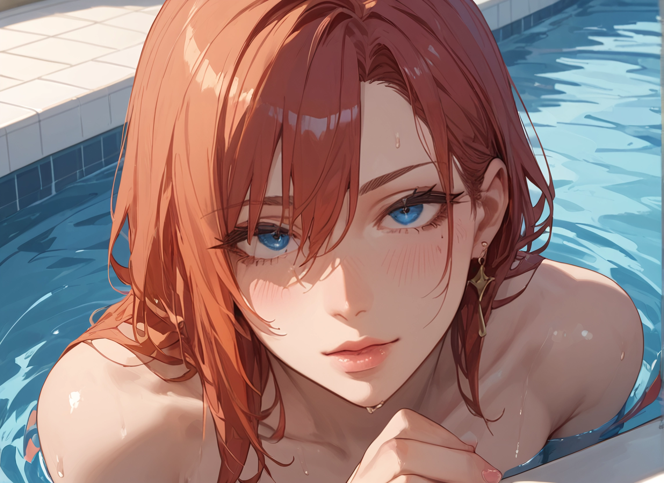 1girl, blue eyes, jewelry, earrings, solo, looking at viewer · Yamete.gg