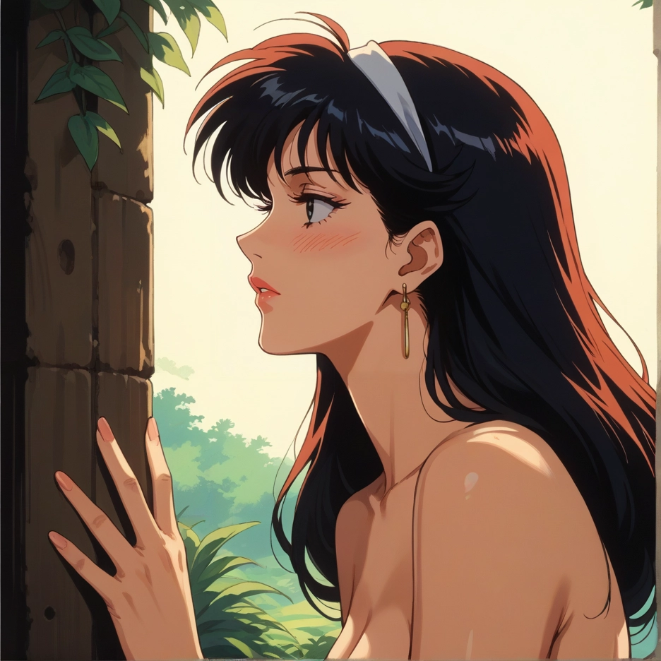 1girl, solo, long hair, black hair, jewelry, earrings · Yamete.gg