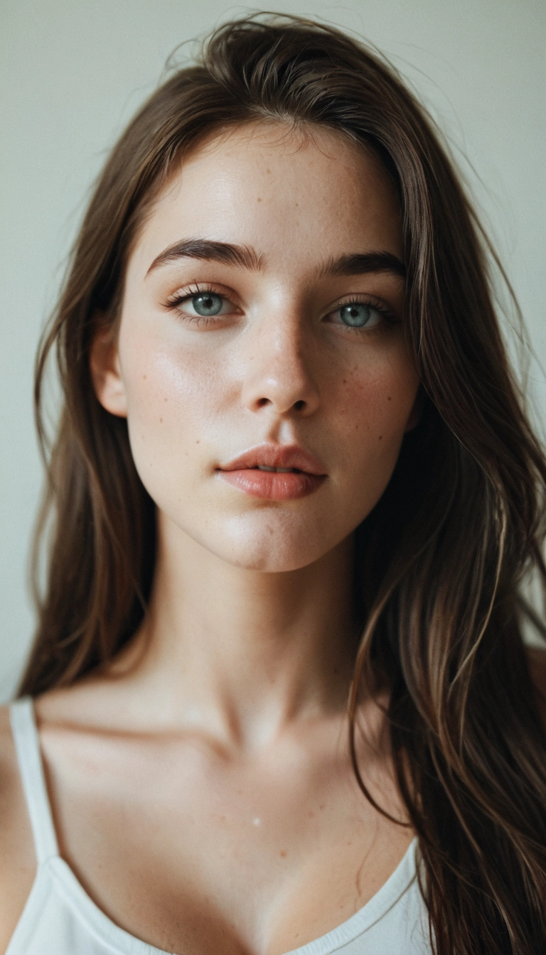 1girl, solo, realistic, long hair, brown hair, looking at viewer · Yamete.gg
