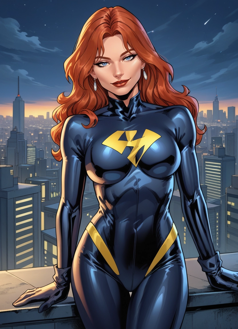 1girl, bodysuit, jewelry, earrings, blue eyes, solo · Yamete.gg