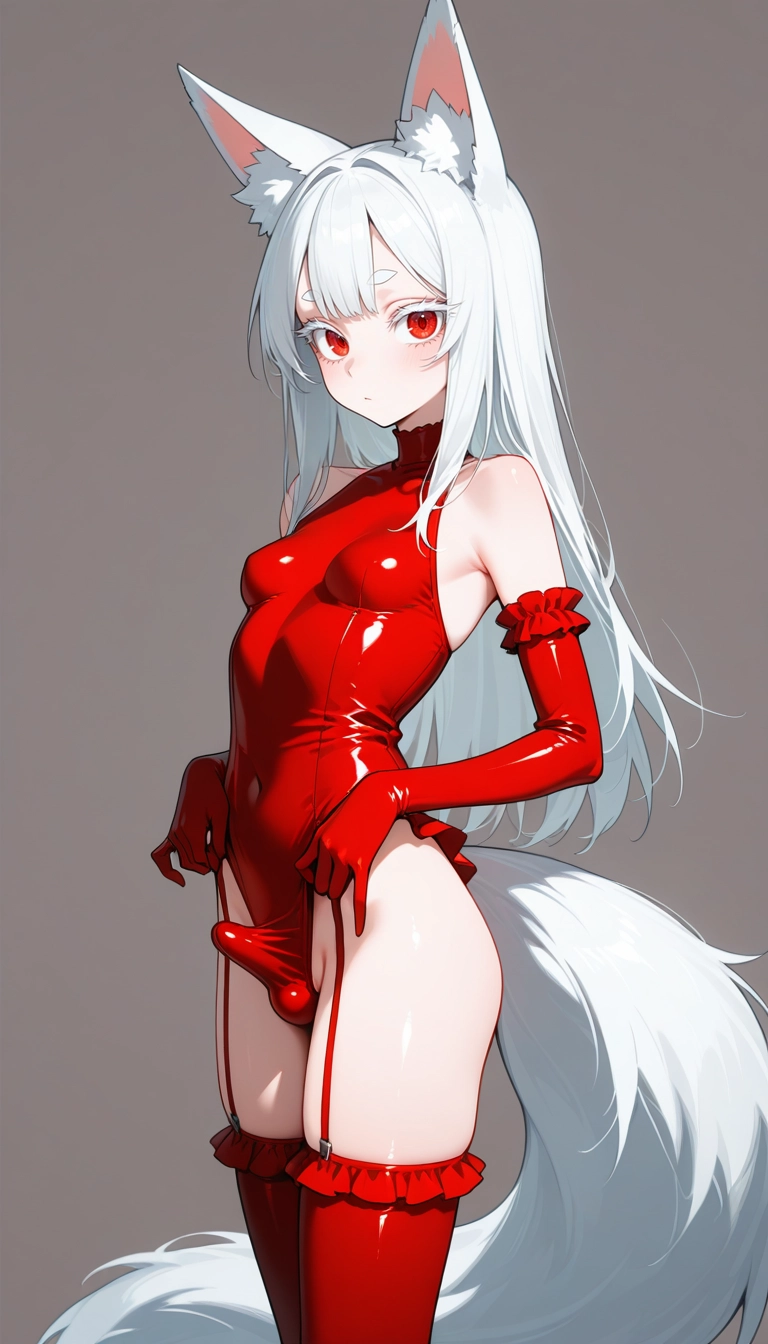 gloves, animal ears, elbow gloves, solo, tail, leotard