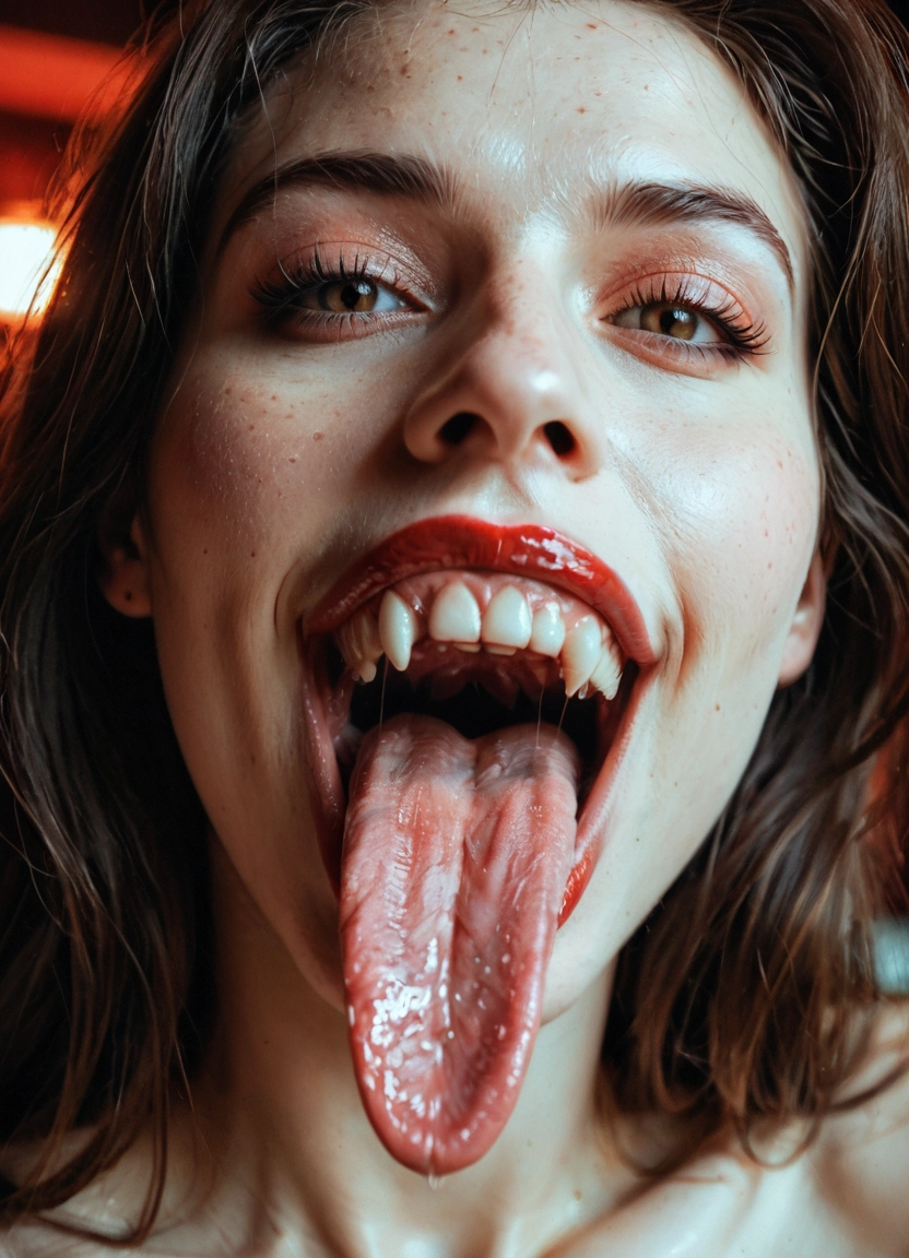 1girl, tongue, teeth, solo, realistic, tongue out · Yamete.gg