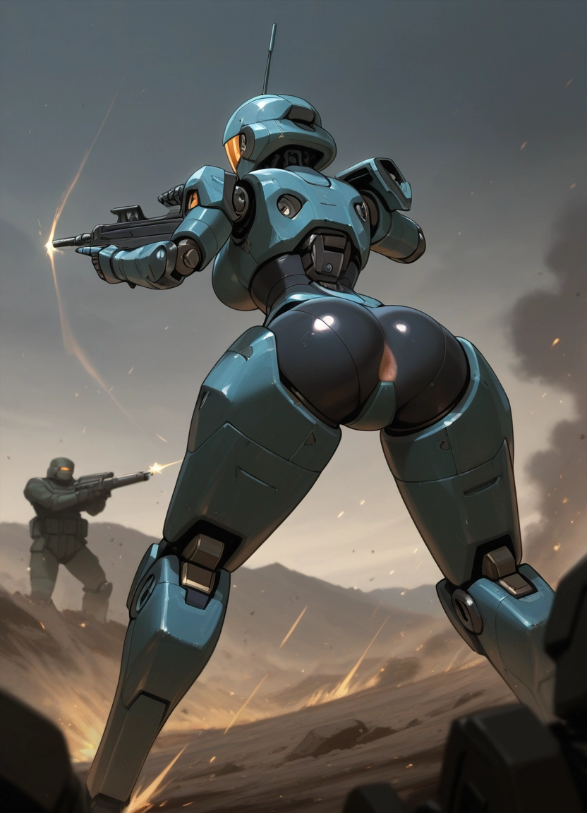weapon, 1girl, ass, anus, gun, firing · Yamete.gg