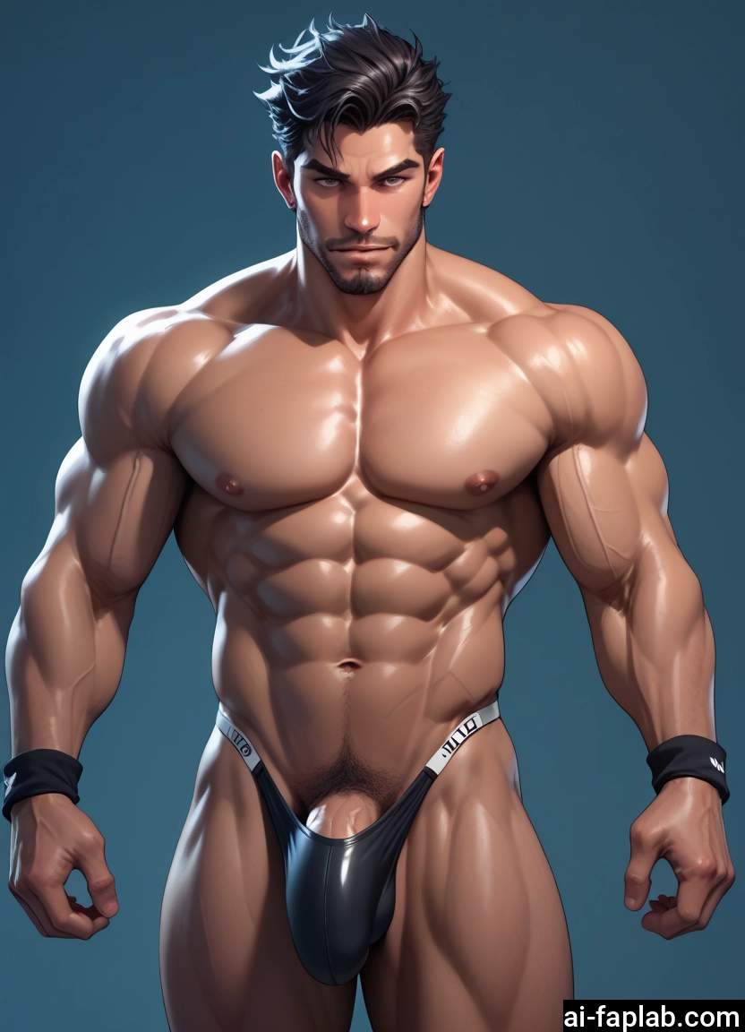bara, male focus, muscular, muscular male, 1boy, solo · Yamete.gg