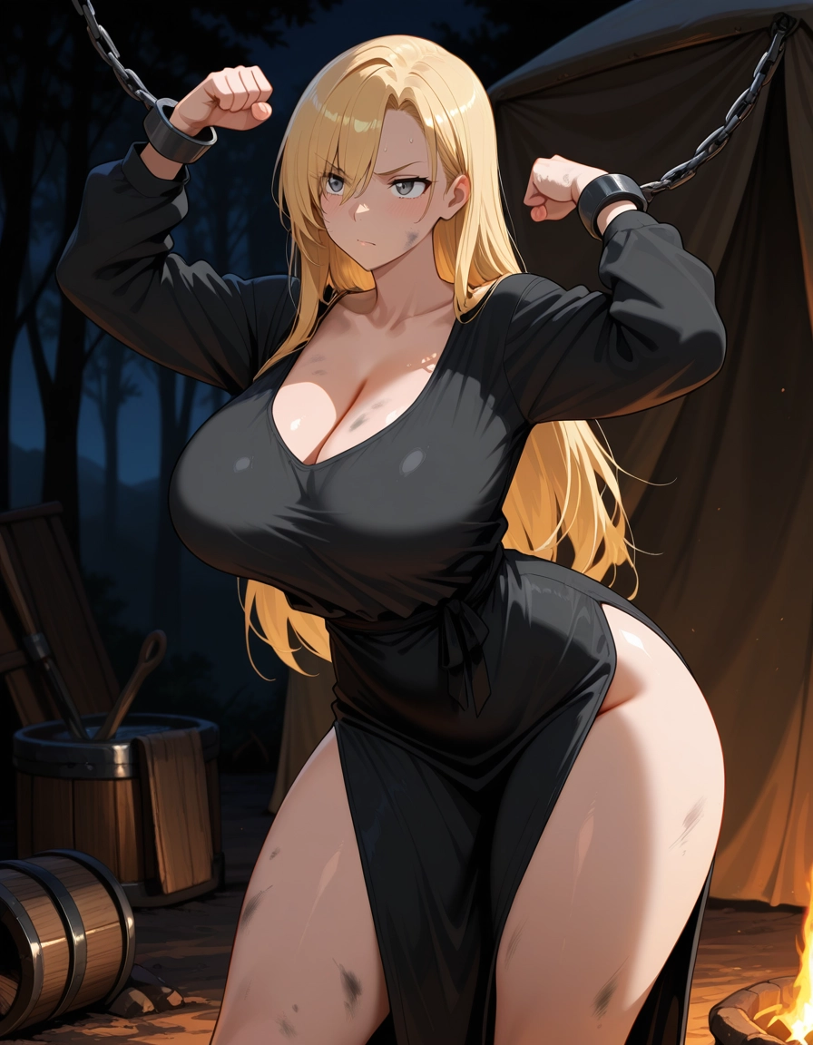 1girl, breasts, blonde hair, long hair, solo, cleavage · Yamete.gg