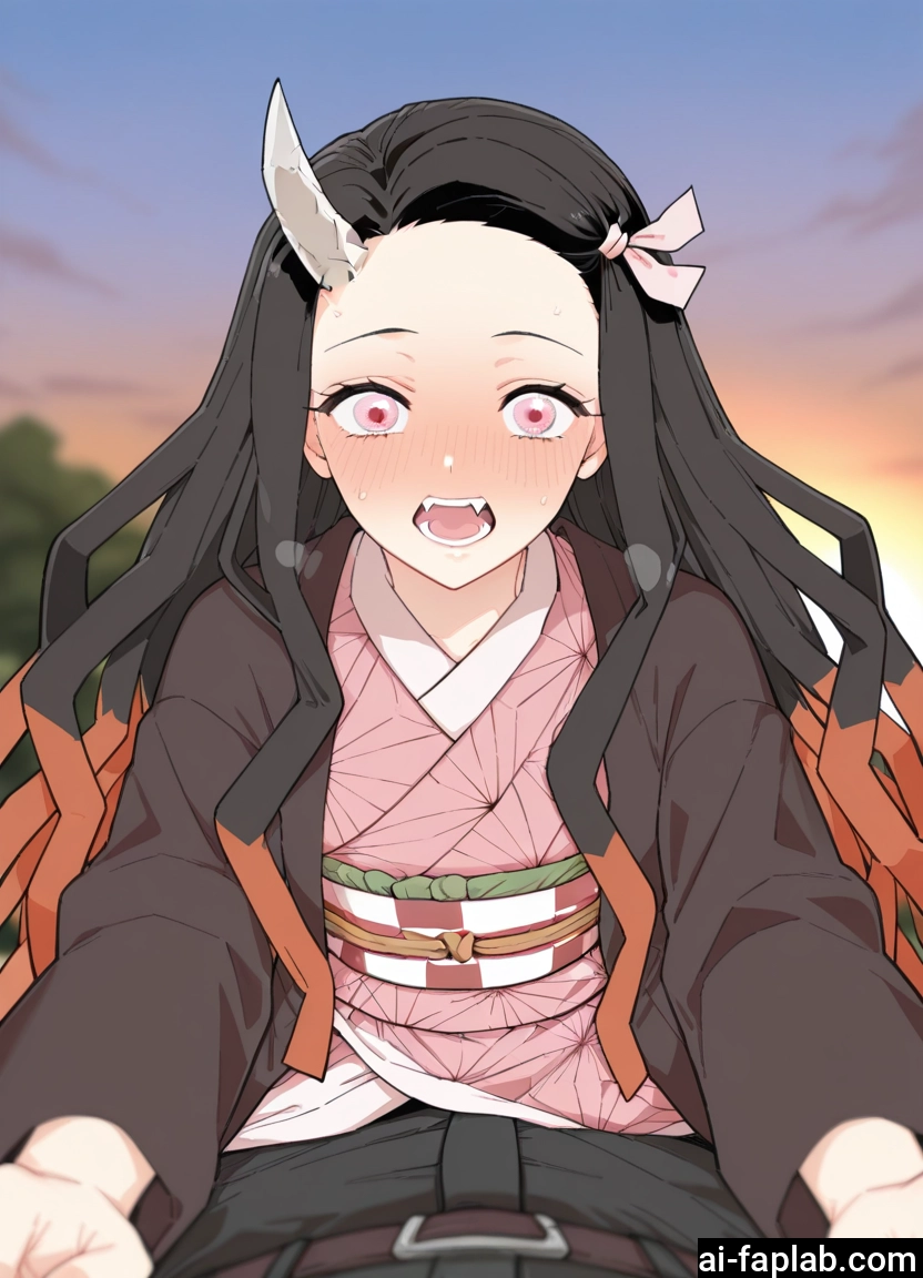 1girl, japanese clothes, kimono, long hair, black hair, blush · Yamete.gg