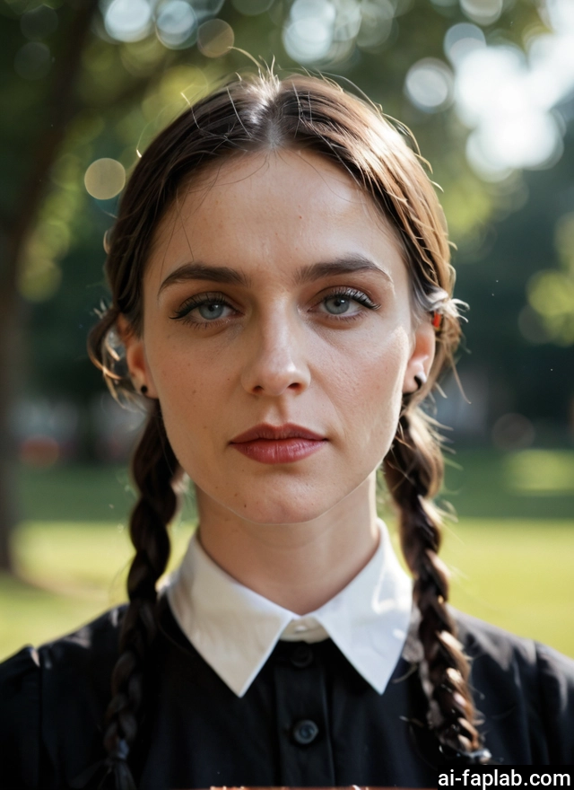 1girl, solo, braid, looking at viewer, twin braids, blurry · Yamete.gg