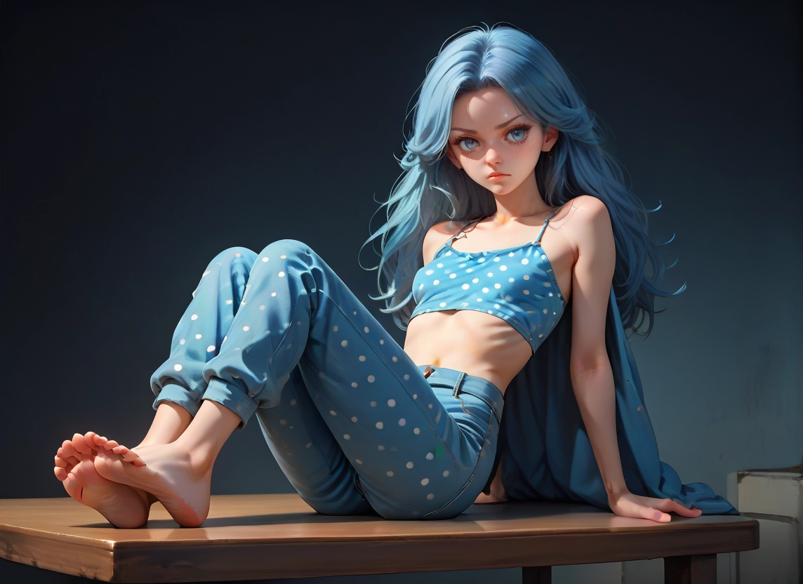 1girl, barefoot, solo, feet, long hair, soles · Yamete.gg